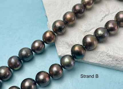 12-15 mm Green Copper Brown Baroque / Edison Freshwater Pearl Beads Genuine Freshwater Round Edison Pearl #P3228