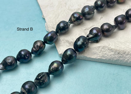 10-12 mm Dark Peacock Baroque Freshwater Pearl Beads Genuine Peacock Color Baroque Freshwater Pearl Beads #P3218