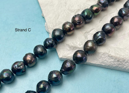 10-12 mm Dark Peacock Baroque Freshwater Pearl Beads Genuine Peacock Color Baroque Freshwater Pearl Beads #P3218