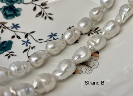 11x14-13x20mm Natural White Freshwater Baroque Pearl Genuine Tear Drop Baroque Pearl Beads #P3231