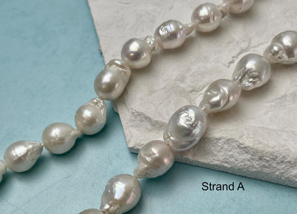 11x14-13x20mm Natural White Freshwater Baroque Pearl Genuine Tear Drop Baroque Pearl Beads #P3231