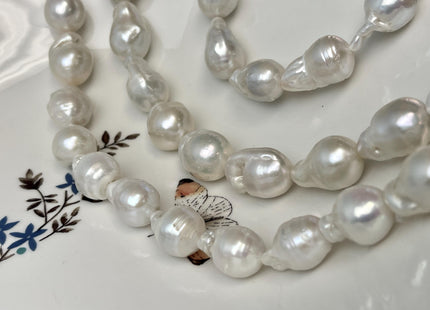 11x14-13x20mm Natural White Freshwater Baroque Pearl Genuine Tear Drop Baroque Pearl Beads #P3231