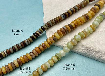 7-11 mm Smooth Rondelle Mixed Blue Pink Purple Brown Green Color Opal Gemstone Beads Genuine Natural Mixed Gemstones 8 Inches Strand #4729