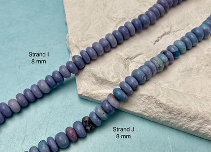 7-11 mm Smooth Rondelle Mixed Blue Pink Purple Brown Green Color Opal Gemstone Beads Genuine Natural Mixed Gemstones 8 Inches Strand #4729