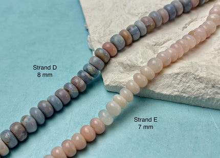 7-11 mm Smooth Rondelle Mixed Blue Pink Purple Brown Green Color Opal Gemstone Beads Genuine Natural Mixed Gemstones 8 Inches Strand #4729