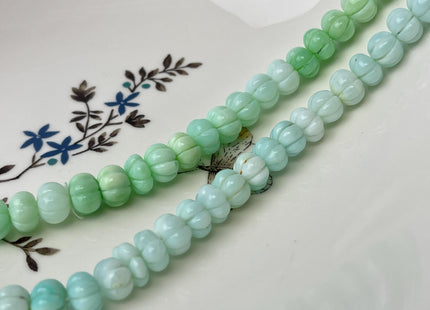 8-10 mm Faceted Pumpkin Shape Blue or Green Opal Gemstone Beads Genuine Natural Opal Gemstones 8 Inches Strand #4740