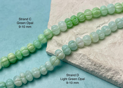 8-10 mm Faceted Pumpkin Shape Blue or Green Opal Gemstone Beads Genuine Natural Opal Gemstones 8 Inches Strand #4740