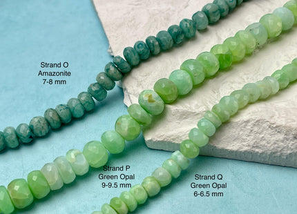 7-12 mm Faceted Rondelle Opal Jasper Quartz Amazonite Aquamarine Emerald Gemstone Beads Genuine Natural Mixed Gemstones 8 Inch Strand #4731