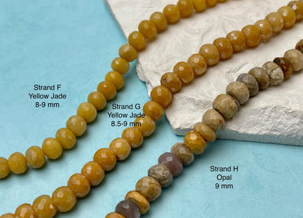 7-12 mm Faceted Rondelle Opal Jasper Quartz Amazonite Aquamarine Emerald Gemstone Beads Genuine Natural Mixed Gemstones 8 Inch Strand #4731