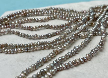 2-3 mm Pinkish Gray Tiny Freshwater Pearl Potato Shape Genuine Freshwater Seed Gray Color Pearl Beads #P3234