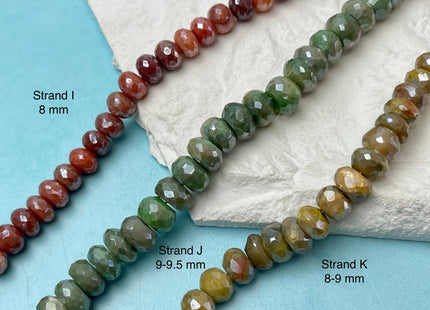 7-17 mm Faceted Rondelle Multi Color Coated Moonstone Gemstone Beads Genuine Natural Mixed Gemstones 8 Inches Strand #4732