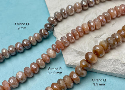 7-17 mm Faceted Rondelle Multi Color Coated Moonstone Gemstone Beads Genuine Natural Mixed Gemstones 8 Inches Strand #4732