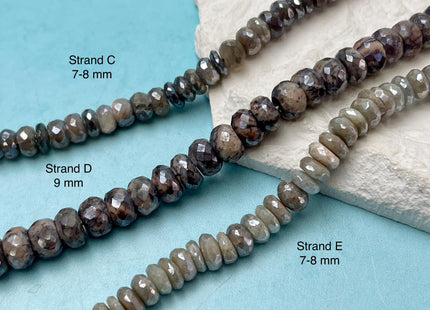 7-17 mm Faceted Rondelle Multi Color Coated Moonstone Gemstone Beads Genuine Natural Mixed Gemstones 8 Inches Strand #4732