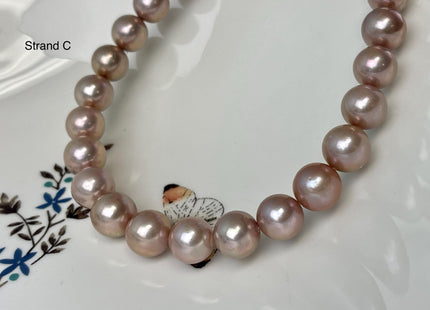 9.5-11.5 mm AAAAA Very Rare Natural Dark Mauve Pink Freshwater Round Edison Pearl Bead High Luster Genuine Purple Edison Pearl Beads #P3232