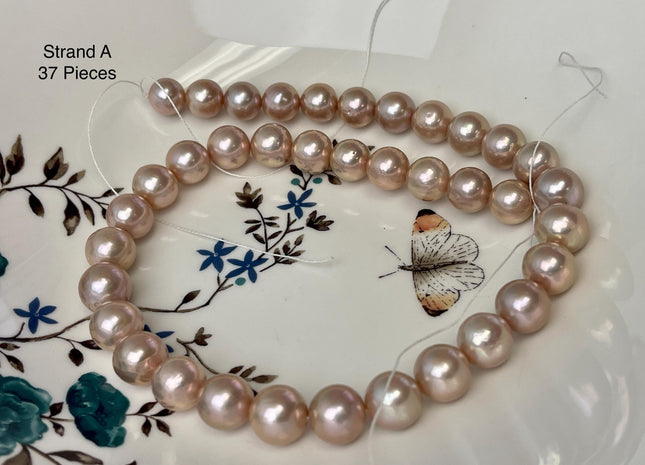 9.5-11.5 mm AAAAA Very Rare Natural Dark Mauve Pink Freshwater Round Edison Pearl Bead High Luster Genuine Purple Edison Pearl Beads #P3232