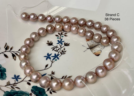 9.5-11.5 mm AAAAA Very Rare Natural Dark Mauve Pink Freshwater Round Edison Pearl Bead High Luster Genuine Purple Edison Pearl Beads #P3232