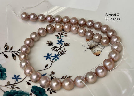 9.5-11.5 mm AAAAA Very Rare Natural Dark Mauve Pink Freshwater Round Edison Pearl Bead High Luster Genuine Purple Edison Pearl Beads #P3232