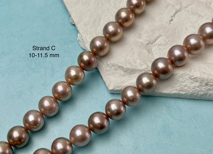 9.5-11.5 mm AAAAA Very Rare Natural Dark Mauve Pink Freshwater Round Edison Pearl Bead High Luster Genuine Purple Edison Pearl Beads #P3232