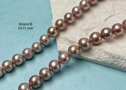 9.5-11.5 mm AAAAA Very Rare Natural Dark Mauve Pink Freshwater Round Edison Pearl Bead High Luster Genuine Purple Edison Pearl Beads #P3232