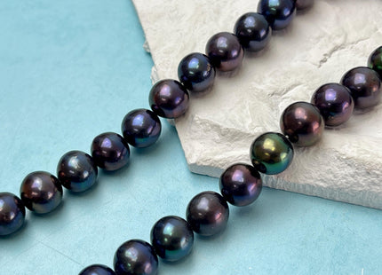 11-13 mm AAA Purplish Peacock Round Freshwater Pearl Beads Genuine Top Quality Peacock Round Freshwater Pearl 36 Beads #P3236