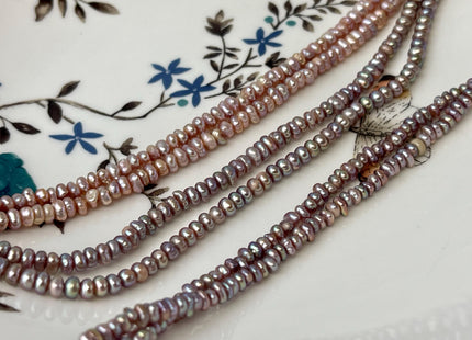 2x4-4.5 mm Natural Mauve Pink Tiny Potato Button Pearl Genuine Freshwater Seed Pearl Beads #P3247
