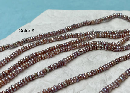 2x4-4.5 mm Natural Mauve Pink Tiny Potato Button Pearl Genuine Freshwater Seed Pearl Beads #P3247