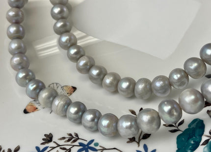 10.5-11mm Silver Gray Color Potato Freshwater Pearls Genuine Large Freshwater Pearl Beads #P3219
