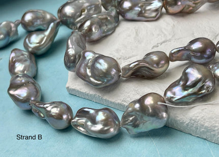 14-16x21-28 mm AAA Jumbo Gray Baroque Freshwater Pearl Beads Cultured Gray Baroque Genuine Freshwater Baroque Pearls 16-17 Beads #P3241