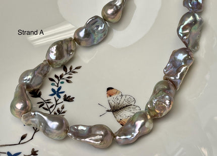 14-16x21-28 mm AAA Jumbo Gray Baroque Freshwater Pearl Beads Cultured Gray Baroque Genuine Freshwater Baroque Pearls 16-17 Beads #P3241