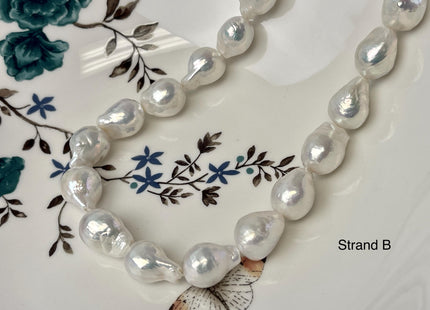 11-13x12-18 mm AAAA Natural White Freshwater Baroque Pearl Genuine Super High Luster Tear Drop Top Quality Baroque Pearl Beads #P3240