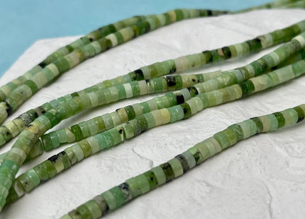 2x4 mm Green Chrysoprase Heishi Rondelle Shape 15.5 Inches Strand #4722