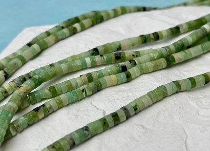 2x4 mm Green Chrysoprase Heishi Rondelle Shape 15.5 Inches Strand #4730