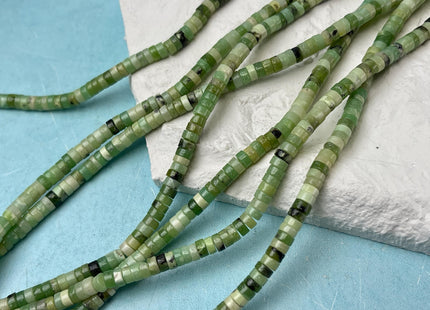 2x4 mm Green Chrysoprase Heishi Rondelle Shape 15.5 Inches Strand #4722