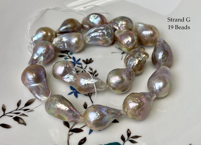 14-18 mm AAAA Very Rare Natural Mauve Pink Freshwater Baroque/Edison Pearl Beads High Luster Genuine Purple Baroque Edison Pearl Bead #P3248
