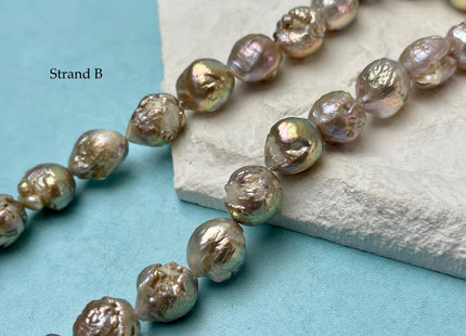 10-15 mm Natural Mauve Pink Seaweed Pink With Iridescent Color Baroque Pearl Beads Rare High Luster Genuine Mauve Baroque Pearl Beads #P3250