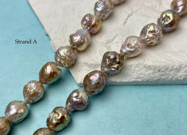 10-15 mm Natural Mauve Pink Seaweed Pink With Iridescent Color Baroque Pearl Beads Rare High Luster Genuine Mauve Baroque Pearl Beads #P3250