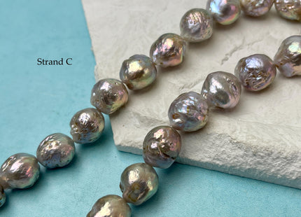 10-15 mm Natural Mauve Pink Seaweed Pink With Iridescent Color Baroque Pearl Beads Rare High Luster Genuine Mauve Baroque Pearl Beads #P3250