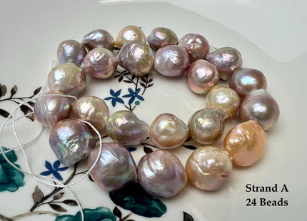 14-18 mm AAAA Very Rare Natural Mauve Pink Freshwater Baroque/Edison Pearl Beads High Luster Genuine Purple Baroque Edison Pearl Bead #P3248