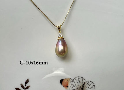 One-Of-A-Kind 12-15 mm AAAA Very Rare Natural Purple Mauve Genuine Edison Pearl Pendant Vermeil Gold Jewelry #PD0002