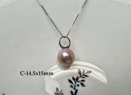One-Of-A-Kind 12-15 mm AAAA Very Rare Natural Purple Mauve Genuine Edison Pearl Pendant Vermeil Gold Jewelry #PD0002