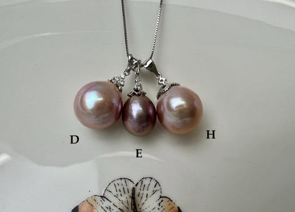 One-Of-A-Kind 12-15 mm AAAA Very Rare Natural Purple Mauve Genuine Edison Pearl Pendant Vermeil Gold Jewelry #PD0002
