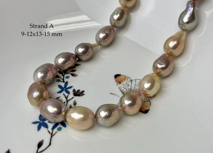 8-12x11-21 mm AAA Very Rare Natural Mauve Pink Freshwater Baroque/Edison Pearl Beads High Luster Genuine Teardrop Baroque Pearl Beads #P3251