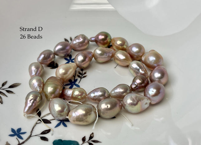 8-12x11-21 mm AAA Very Rare Natural Mauve Pink Freshwater Baroque/Edison Pearl Beads High Luster Genuine Teardrop Baroque Pearl Beads #P3251