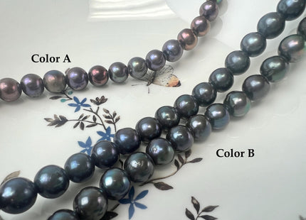 10 mm AAA Large Hole Dark Peacock Round Freshwater Pearl 2.2 mm Hole Genuine Freshwater Pearl Beads #49