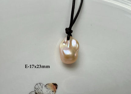 One Of A Kind 17x26-40mm AAA Naatural Pink Baroque Freshwater Pearl Pendant Large Hole Top Drilled Pink Baroque Pearl #1100
