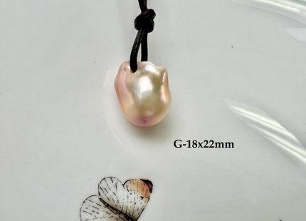 One Of A Kind 17x26-40mm AAA Naatural Pink Baroque Freshwater Pearl Pendant Large Hole Top Drilled Pink Baroque Pearl #1100