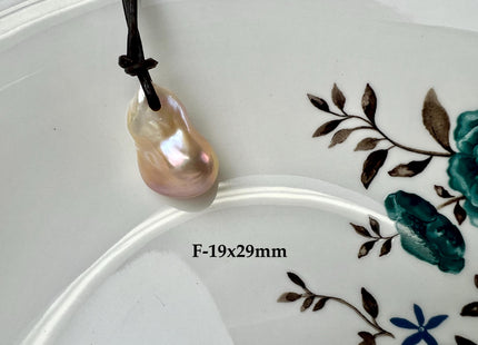 One Of A Kind 17x26-40mm AAA Naatural Pink Baroque Freshwater Pearl Pendant Large Hole Top Drilled Pink Baroque Pearl #1100