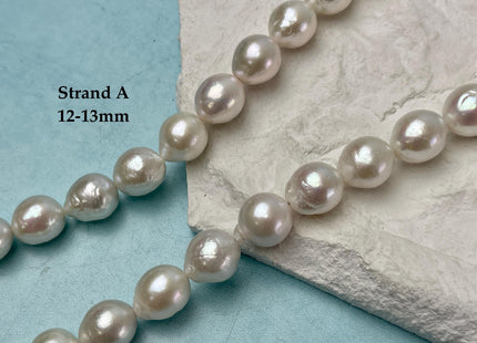 11-15mm AAA Very Rare Natural White Freshwater Edison Pearls Top Quality Super High Luster White Baroque Pearls 29-30 Beads #P3253