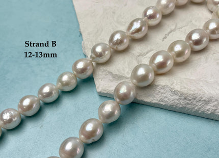 11-15mm AAA Very Rare Natural White Freshwater Edison Pearls Top Quality Super High Luster White Baroque Pearls 29-30 Beads #P3253