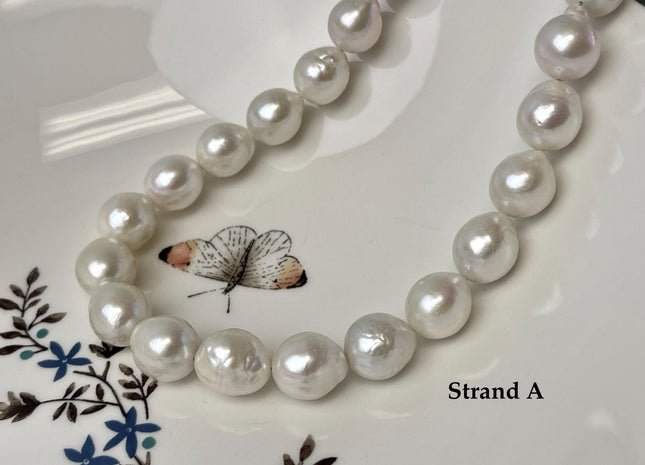 11-15mm AAA Very Rare Natural White Freshwater Edison Pearls Top Quality Super High Luster White Baroque Pearls 29-30 Beads #P3253